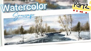 [PART2]Painting Winter's Hush: Tranquil Watercolor Snow Tutorial