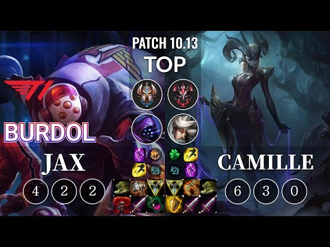 T1 Burdol Jax vs Camille Top - KR Patch 10.13