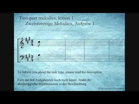 Two-part melodies, lesson 1_Zweistimmige Melodien, Aufgabe 1 | Ear training | Gehörbildung