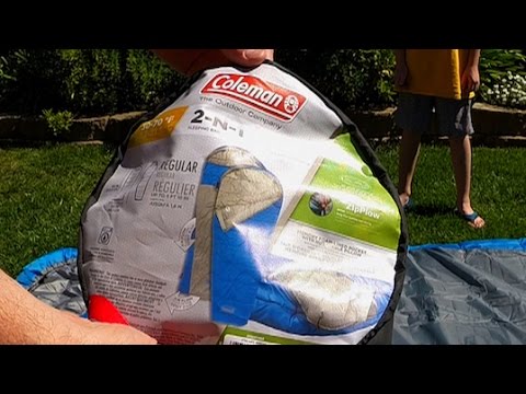 Coleman 2 N 1 Sleeping Bag set up review How To