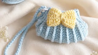 Cute Mini Crochet Bean Pouch | Easy DIY Small Bag Tutorial