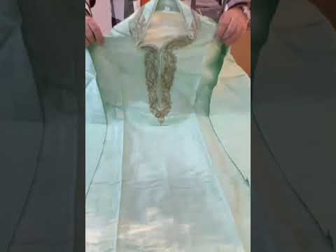 Silk embroidery work mens short kurta