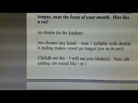 Irish Pronunciation - CH, DH, GH