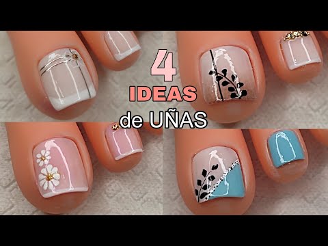 4 DISEÑOS de uñas FRANCESA /uñas French😍