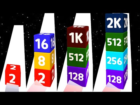 Merge Road Cube 2048 - 2048 Game Numbers Match - All Levels Gameplay