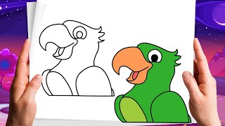 COMO DESENHAR UM PAPAGAIO - INCRVEL - PASSO A PASSO - FCIL.
