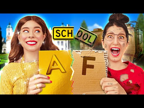 NUOVI TRUCCHI SCOLASTICI PAZZI DI 123 GO! PER STUDENTI RICCHI vs POVERI | Situazioni Divertenti