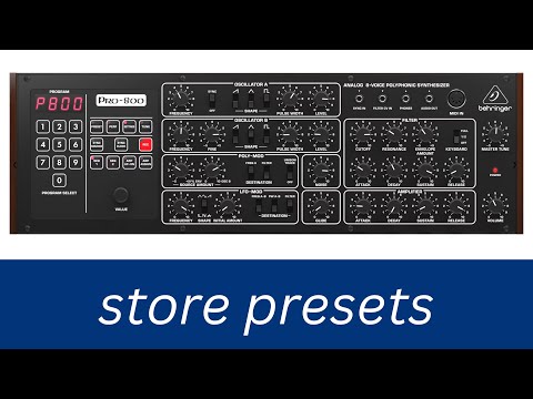 How To Save Presets - Behringher Pro-800 Poly Synth
