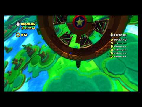 Sonic Lost World (wii u) Windy Hill zone 1 speedrun 1:08:72