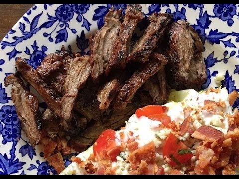 HONEY BALSAMIC SKIRT STEAK and GORGONZOLA WEDGE WITH HOMEMADE RANCH DRESSING
