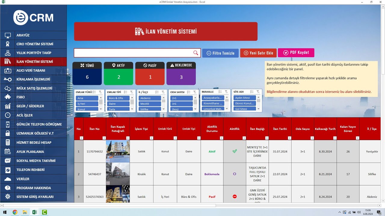 Emlak Yönetim Sistemi | Menü Tanıtım - İlan Yönetim Sistemi - 4