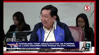 Mary Grace Piattos ang nakapirma sa mga dokumento ng OVP na hawak ng Kongreso
