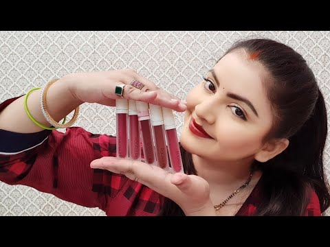 Focallure top secret velvet liquid lipstick lip swatches| bridal red lipstick for dark skin | RARA | Video