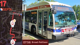 *[FULL BUS JOURNEY!]* Detoured Run on the SEPTA Route #17!