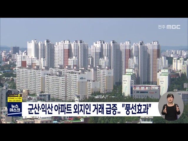 풍선효과 군산, 익산 아파트 외지인 거래 급증