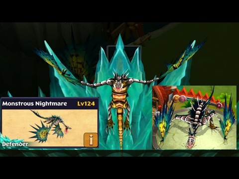 Defender/Battle Monstrous Nightmare max lvl 124 titan mode||Dragons rise of Berk