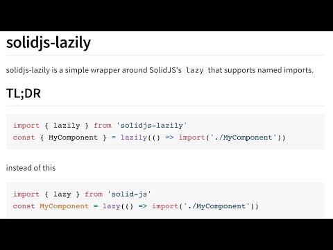Porting react-lazily from React to SolidJS in one stream?..