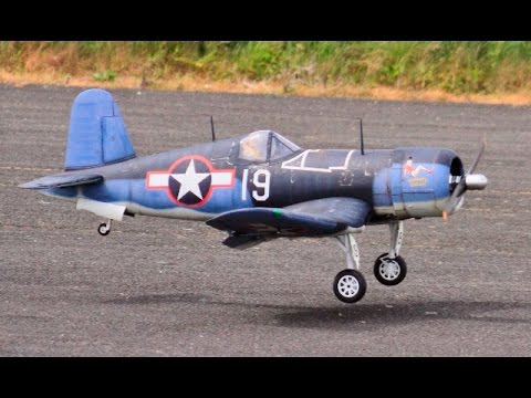 YT/ESM F4U CORSAIR 60cc RC - SAITO FG84RE KELEO EXHAUST LEE - VE DAY TRIBUTE FLY-IN TIBENHAM - 2016