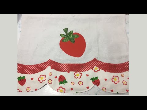 Pano de Prato Decorado com PatchColagem com Morango
