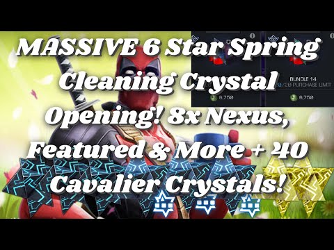 MASSIVE 6 Star Spring Cleaning Crystal Opening! 8x Nexus, Featured & More + 40 Cav Crystals! - MCOC