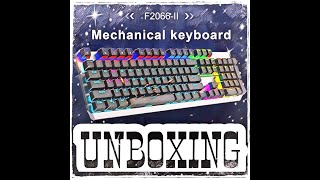UNBOXING‼ Mechanical Keyboard Blue Switch AULA F-2066 II Rainbow 20 Kinds Effect