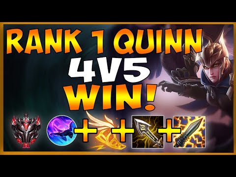 RANK 1 QUINN CHALLENGER ELO CLAP *4V5 WIN LAST 5 MINUTES* - League of Legends