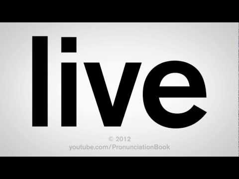 Part of a video titled How to Pronounce Live - YouTube