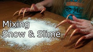 Mixing slime &amp; snow my favorite slime sum big slime