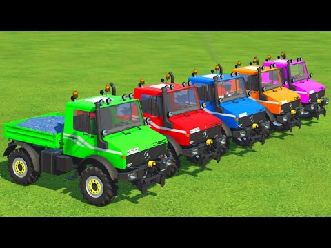 TRANSPORT GRAPES 🍇& COLORED MERCEDES MINI TRUCKS With FREIGHTLINER TRUCKS - Farming Simulator 22