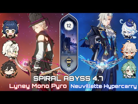 C0 Lyney Mono Pyro & C2 Neuvillette Hypercarry | Genshin Impact Abyss 4.7 Floor 12 9 Stars