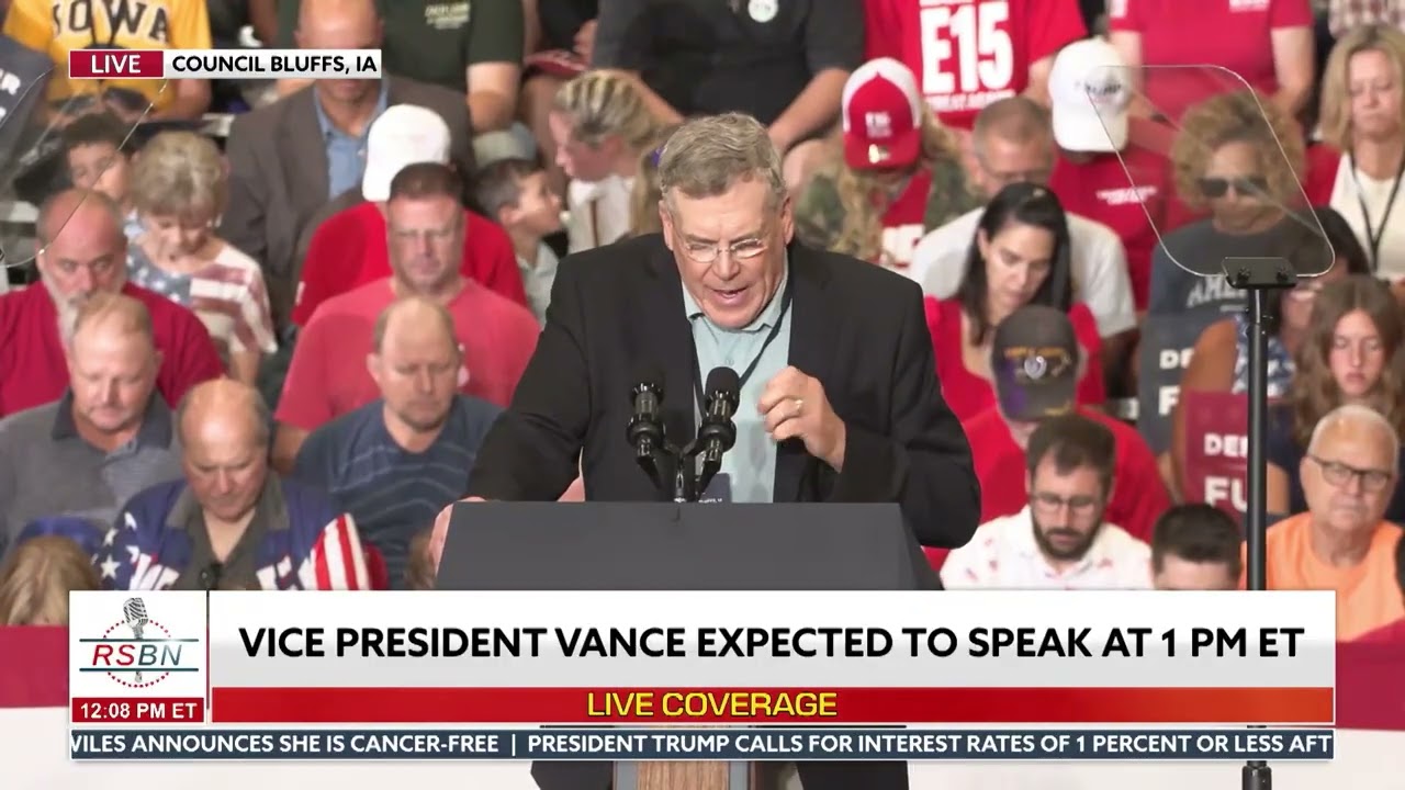 Jim Lahn Leads Opening Prayer at VP Vance's Iowa Rally - 09/18/26