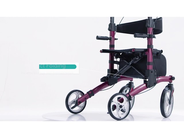 ELENKER® Upright Walker Stand Up Folding Rollator Walker ELENKER® Upright Walker Stand Up Folding Rollator Walker