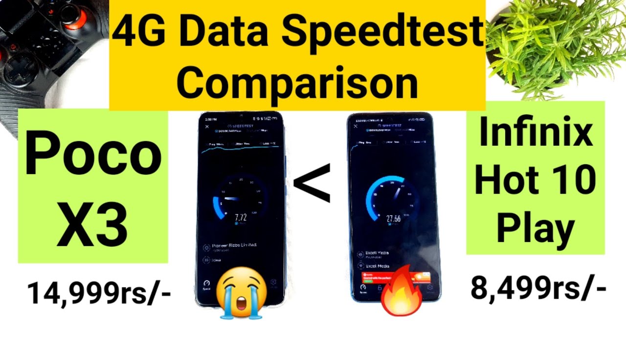 Poco X3 vs infinix hot 10 play 4G data speedtest comparison shocking results