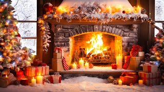 Winter Ambience Christmas Music ❄️ Relaxing Christmas Piano Music 🔥 Christmas Fireplace Background
