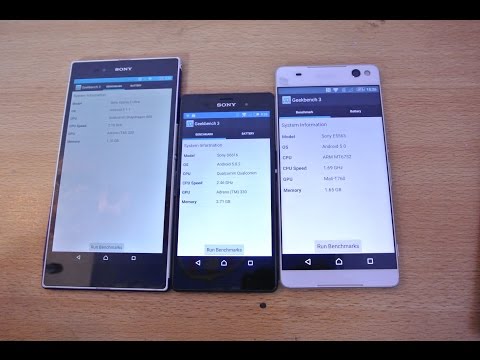 Sony Xperia C5 Ultra vs Z3 vs Z Ultra - Geekbench 3 Benchmark Comparison