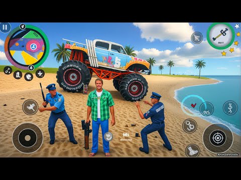 Vegas Crime Simulator 2 - Monster Truck and Boat in Open World Game - Android Gameplay
