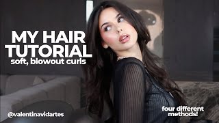 BLOWOUT CURLS HAIR TUTORIAL + haircare routine 🤍 valentina vidartes