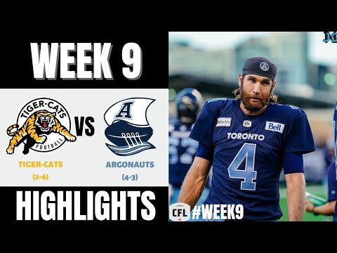 Hamilton Tiger-Cats vs Toronto Argonauts | 2022 CFL Week 9 | Highlights
