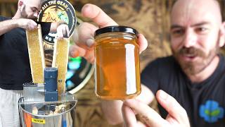 Harvesting My First Honey: Super Removal, Uncapping, Extraction and Jarring