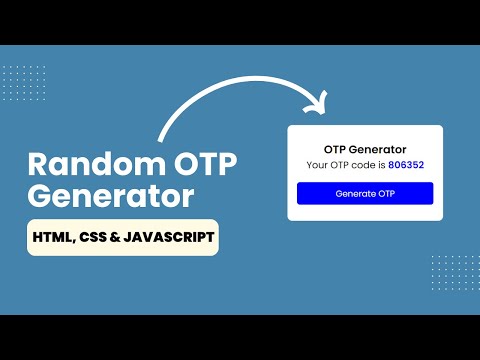 Random Otp Generator Html Css And Javascript