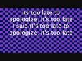 Apologize - One Republic ft. Timbaland lyrics ...
