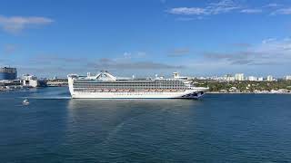 Timelapse - Cruise Ship Sail Away - Caribbean Princess - Port Everglades, Fort Lauderdale