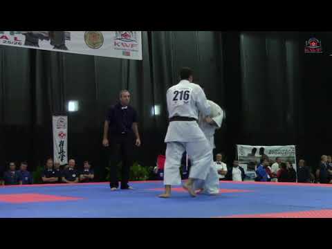 33nd KWF Kyokushin karate European championship - Vukan Roganovic semi final fight