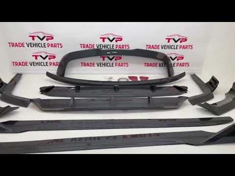 Fits BMW X7 G07 2019-2022 Aero Body Kit Front Splitter Rear Diffuser Side Skirts Boot & Roof Spoiler Black Knight Carbon Look video