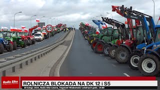 Wideo1: Rolniczy protest w Lesznie, blokada na DK 12 i S5