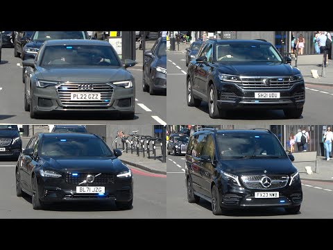 Counter Terrorism Police Convoy. - X4 Unmarked cars responding in London.