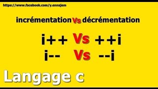 la différence entre i++ , ++i ( incrémentation et décrémentation en c )
