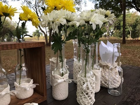 Crochet decoration in glass bottles - by Marcelo Nunes