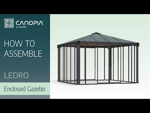 Växthus/Orangeri Canopia by Palram Ledro Aluminiumstomme med UV-Skyddat Glas, Låsbara Dörrar, Grå, 12,7 m²