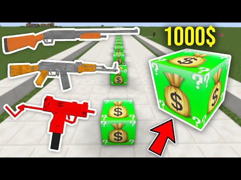 SİLAHLI 1000$ ŞANS BLOKLARI YARIŞI - Minecraft